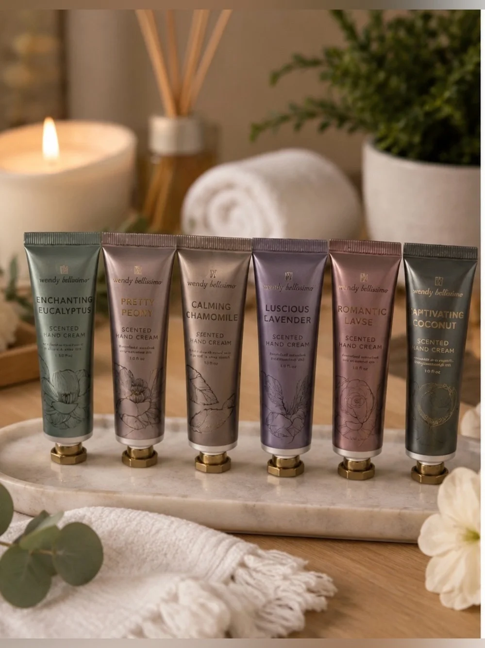 Wendy Bellissimo Hand Cream Set 6pc Travel Size Lotion Gift Set New